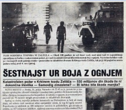 O velikem požaru v Krkinih Zeliščih je leta 1985 poročal tudi Dolenjski list.